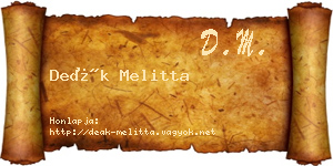 Deák Melitta névjegykártya