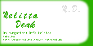 melitta deak business card